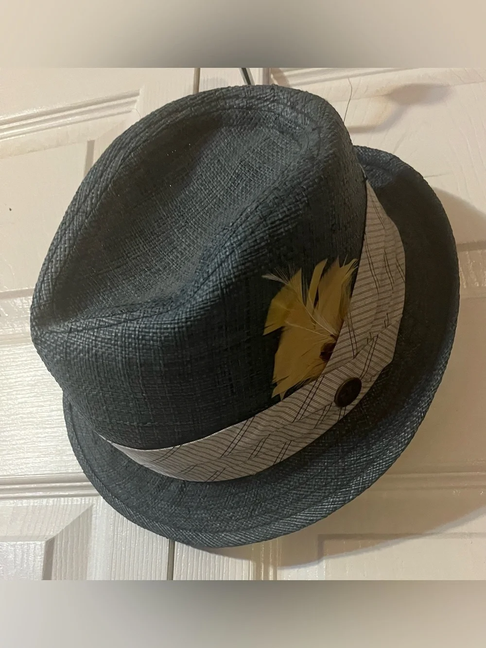The Goorin Brothers Montique Men’s Fedora Blue Straw Weave Size Small